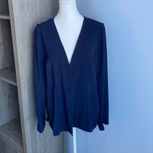 RELATIVITY women’s navy crepe open style cardigan. Size XL.